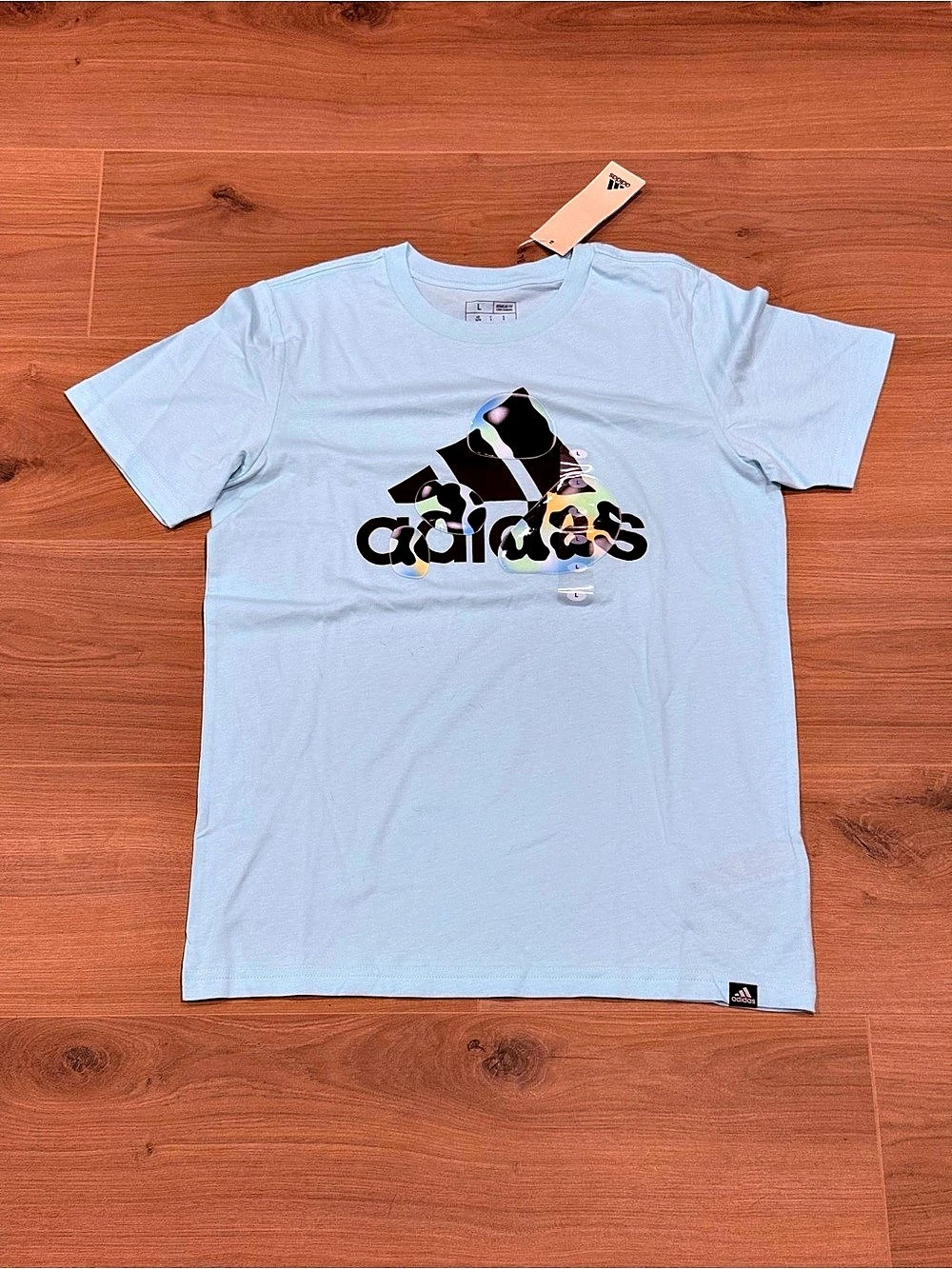 adidas Graphic Short Sleeve Tee in Blue Large NWT